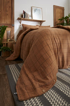 Gaïa Match - Housse De Couette Réversible - Double Gaze De Coton Tissée Teinte - Camel