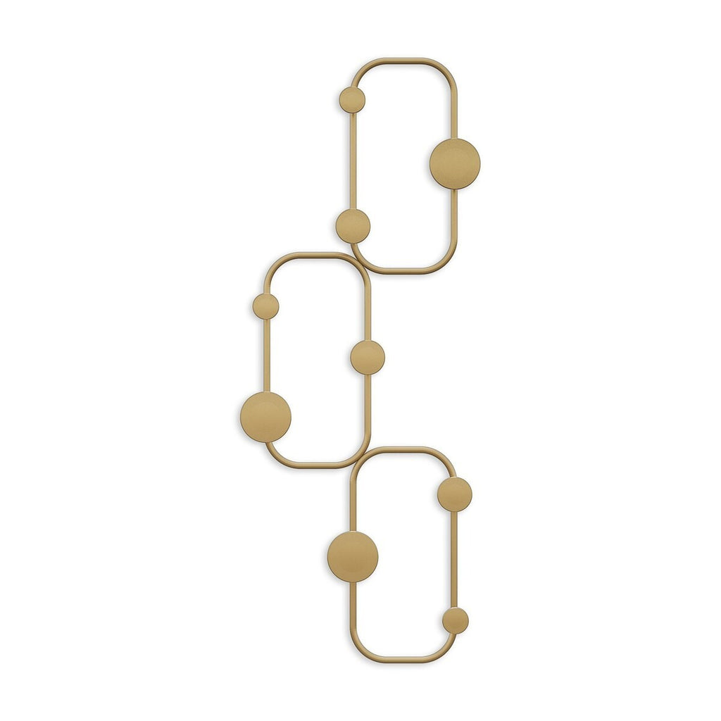 Lizzard - Wall-Mounted Coat Rack with 6 Hooks - Gold Metal