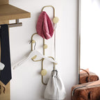 Lizzard - Wall-Mounted Coat Rack with 6 Hooks - Gold Metal