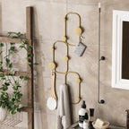 Lizzard - Wall-Mounted Coat Rack with 6 Hooks - Gold Metal
