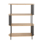 Eklo - 4 Tier Shelf - Wood & Metal - Black