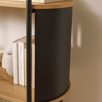 Eklo - 4 Tier Shelf - Wood & Metal - Black