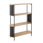 Eklo - 4 Tier Shelf - Wood & Metal - Black