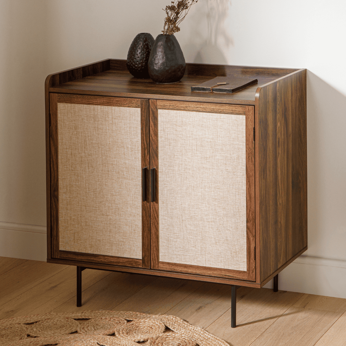 Jetson - 2 Door Sideboard - Fabric & Walnut