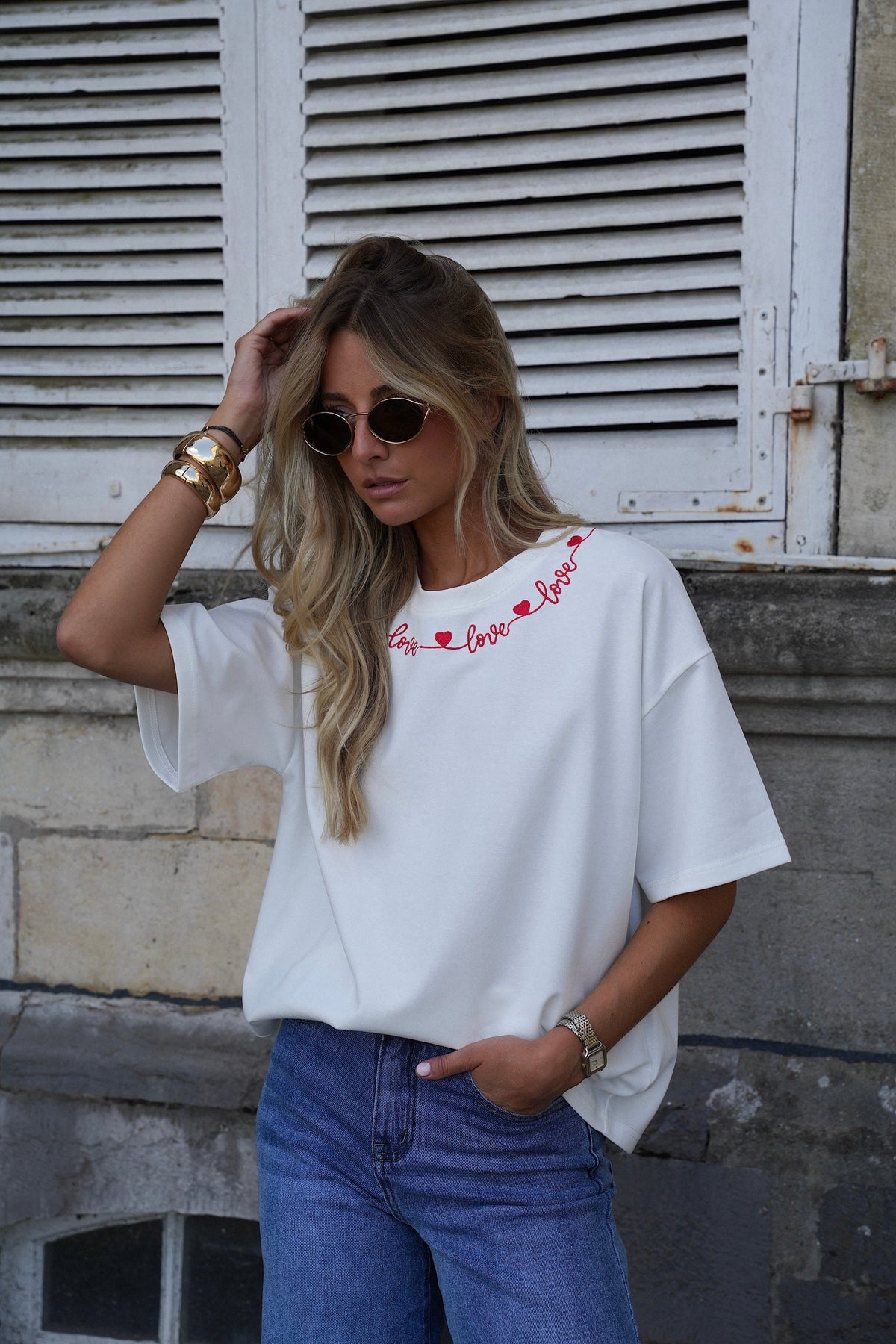 Lizo Embroidered T-Shirt - White