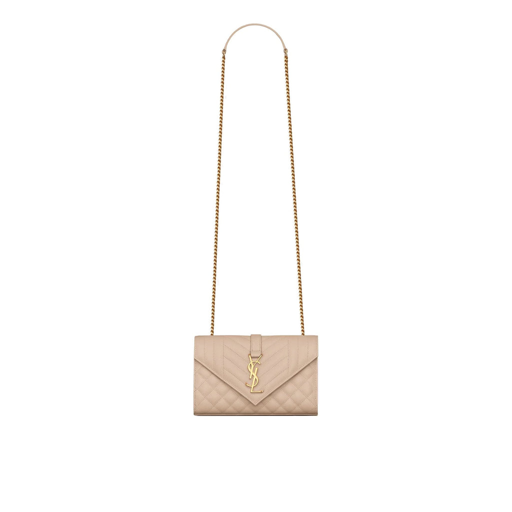 Saint Laurent - Bolso Sobre Small - Mujeres - Beige
