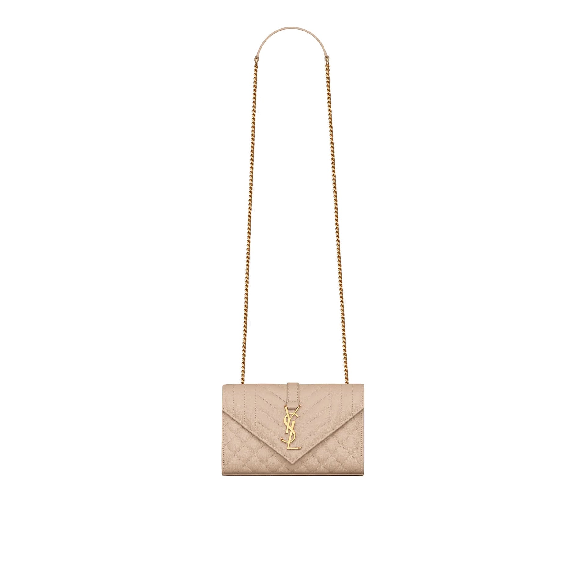 Saint Laurent - Bolso Sobre Small - Mujeres - Beige