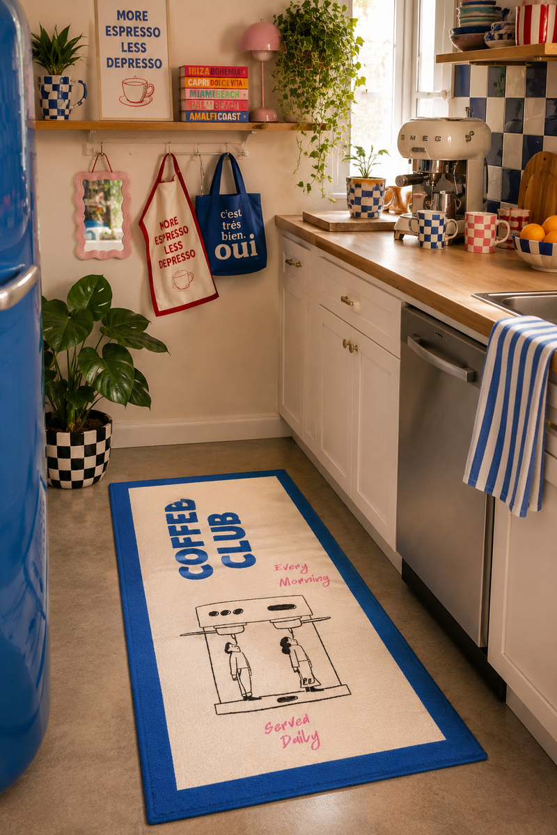 Kitchen Mat "Coffee Club Blue"