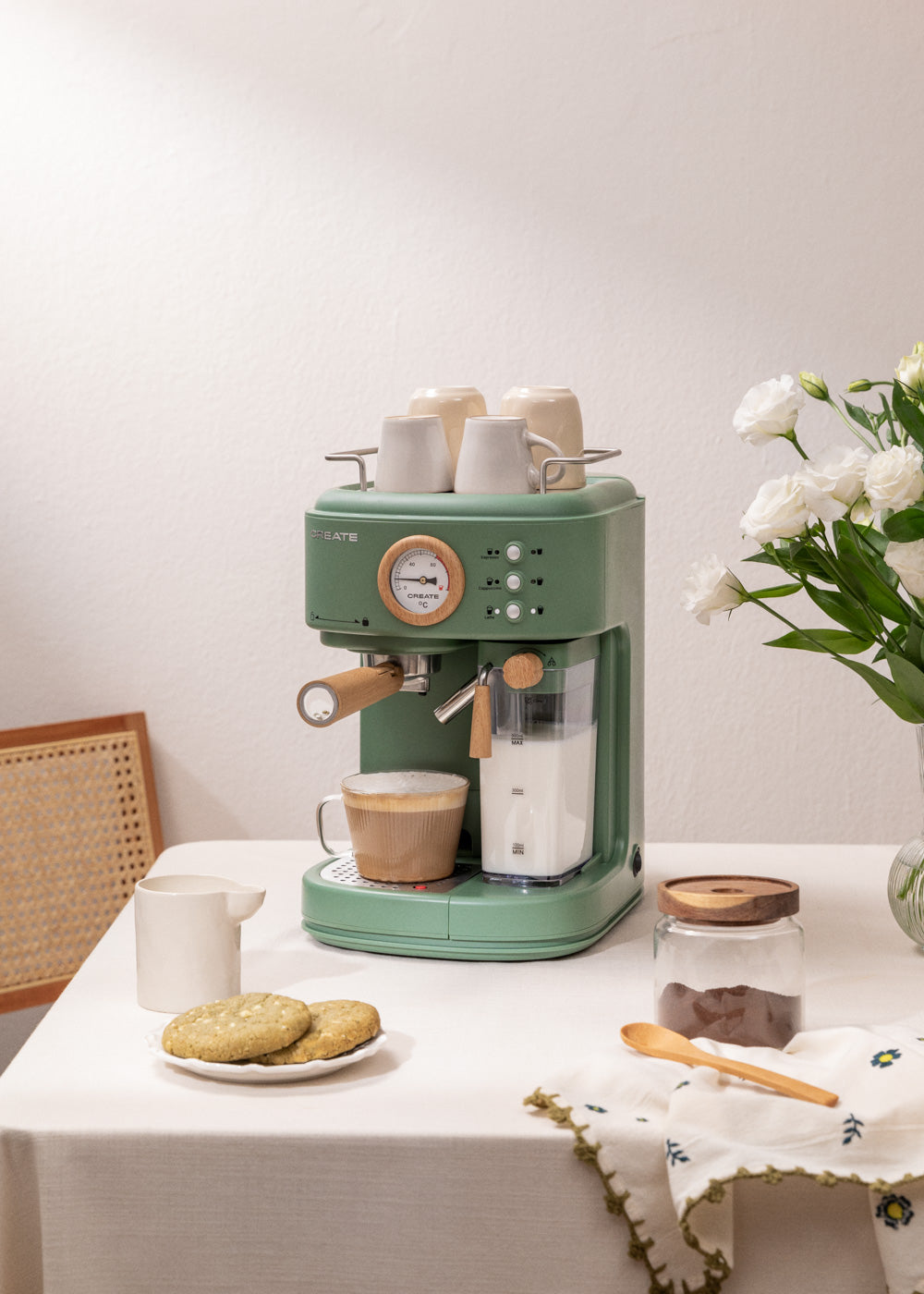Thera Matt Pro - Semi-Automatic Espresso Coffee Machine 20 bar - Sage Green