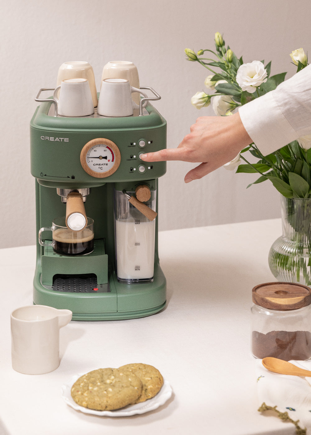 Thera Matt Pro - Semi-Automatic Espresso Coffee Machine 20 bar - Sage Green