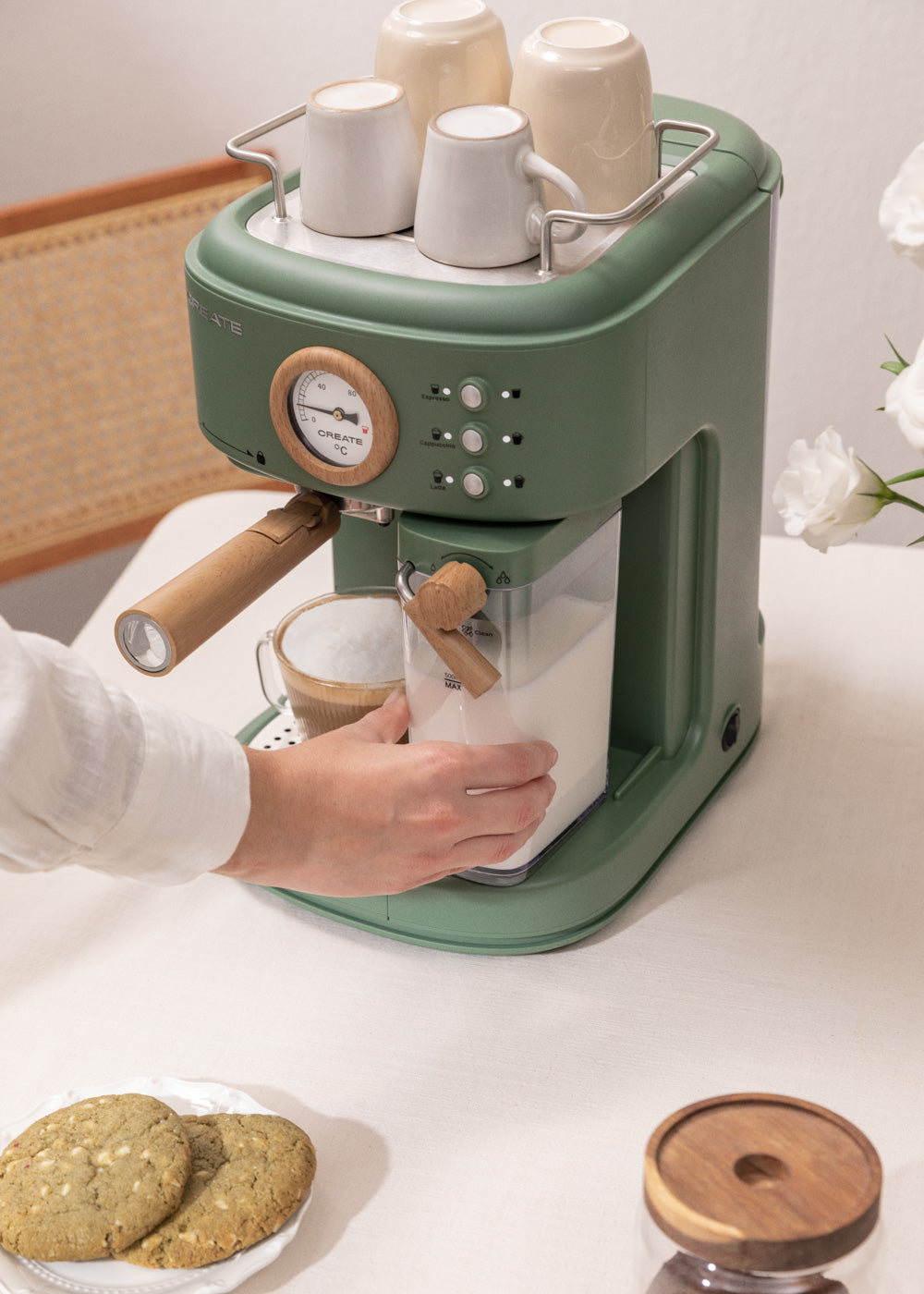 Thera Matt Pro - Semi-Automatic Espresso Coffee Machine 20 bar - Sage Green