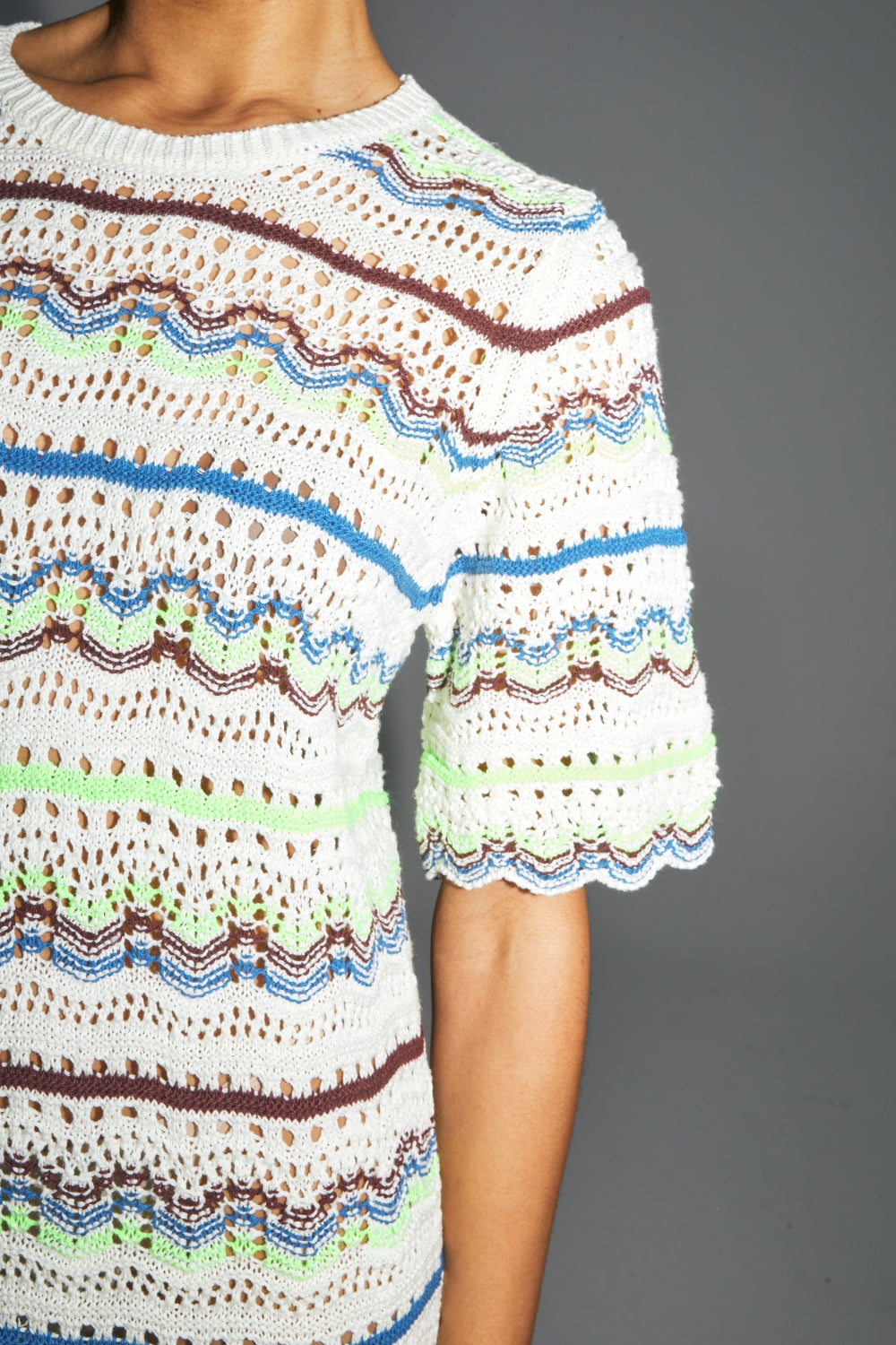 Minivestido Talitha de algodón de crochet de colores Oeko-Tex