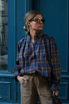 Elisabeth Navy Check Shirt