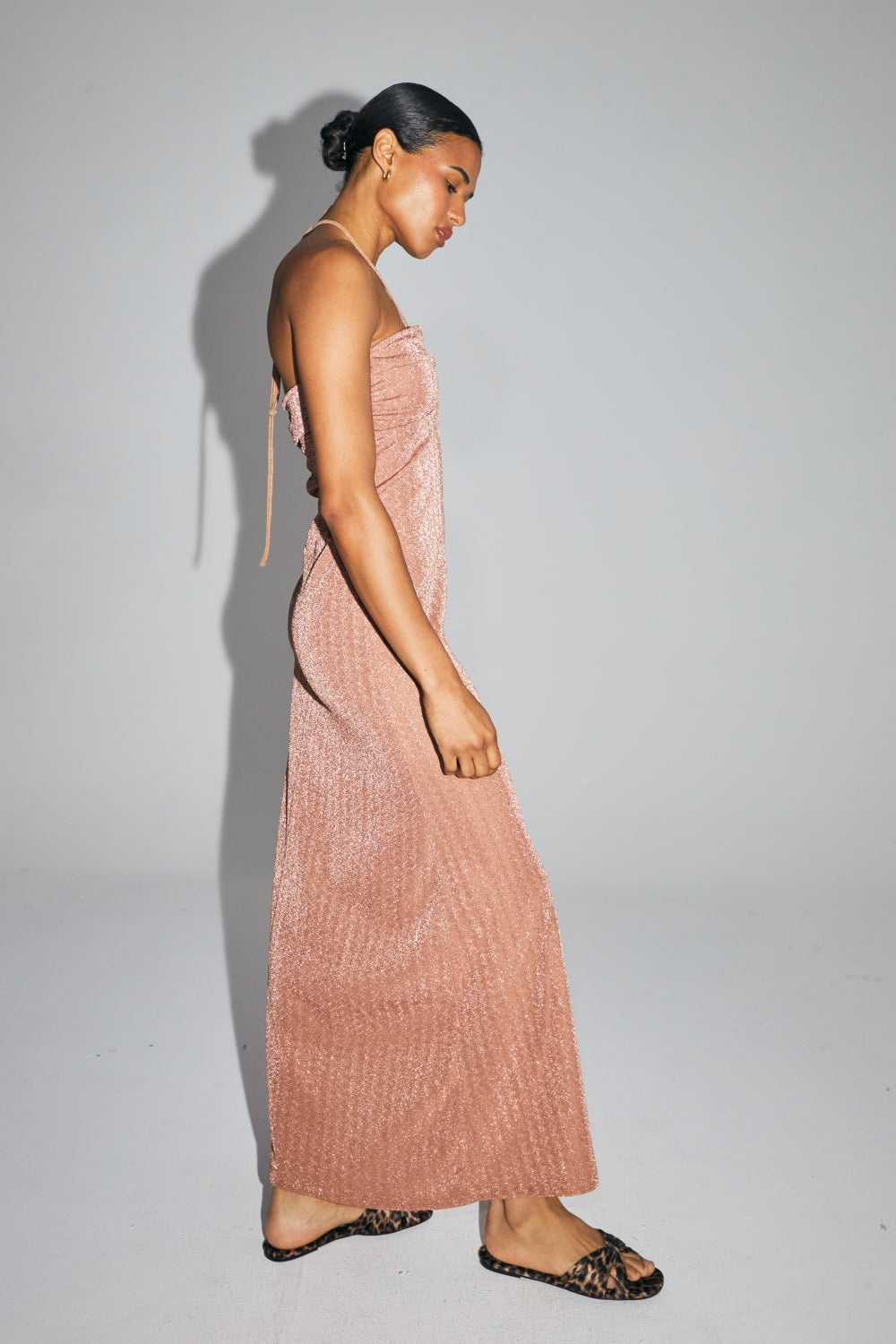 The Bowie Dress In Bronze Lurex