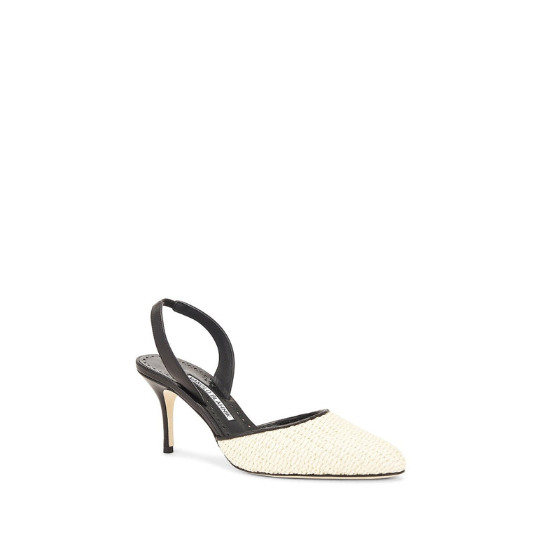 Escarpins - Manolo Blahnik Casam 70 Raffia - Black