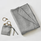 Lysandre - Rideau Ajustable + Anneaux Pince Lyocell Uni Lysandre - Granit