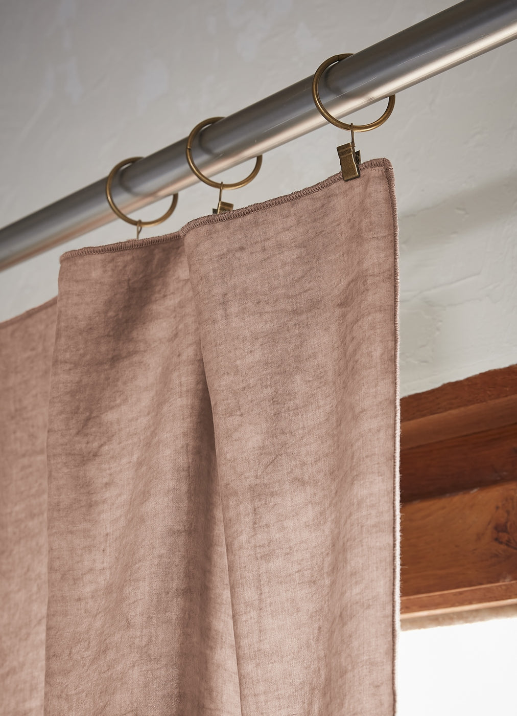 Lysandre - Rideau Ajustable + Anneaux Pince Lyocell Uni Lysandre - Blush