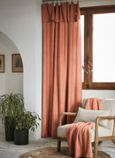 Adjustable Curtain + Clip Rings Plain Lyocell Lysandre - Terracotta