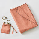 Adjustable Curtain + Clip Rings Plain Lyocell Lysandre - Terracotta