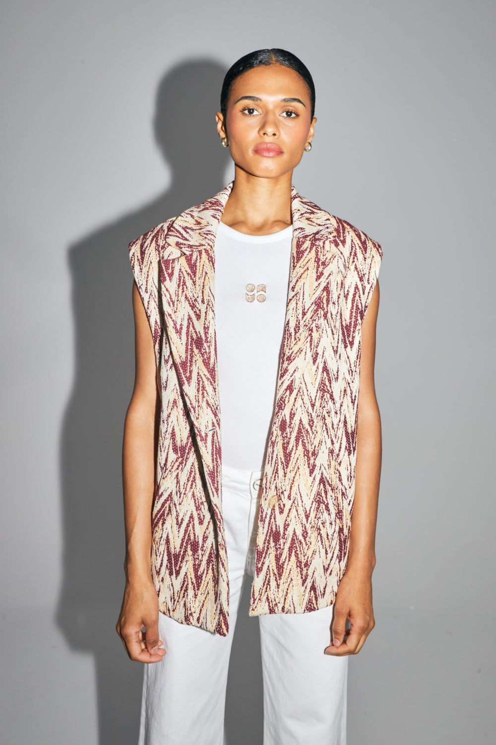 La Veste Sans Manche Vanessa En Tweed Composé De Fils Recyclés