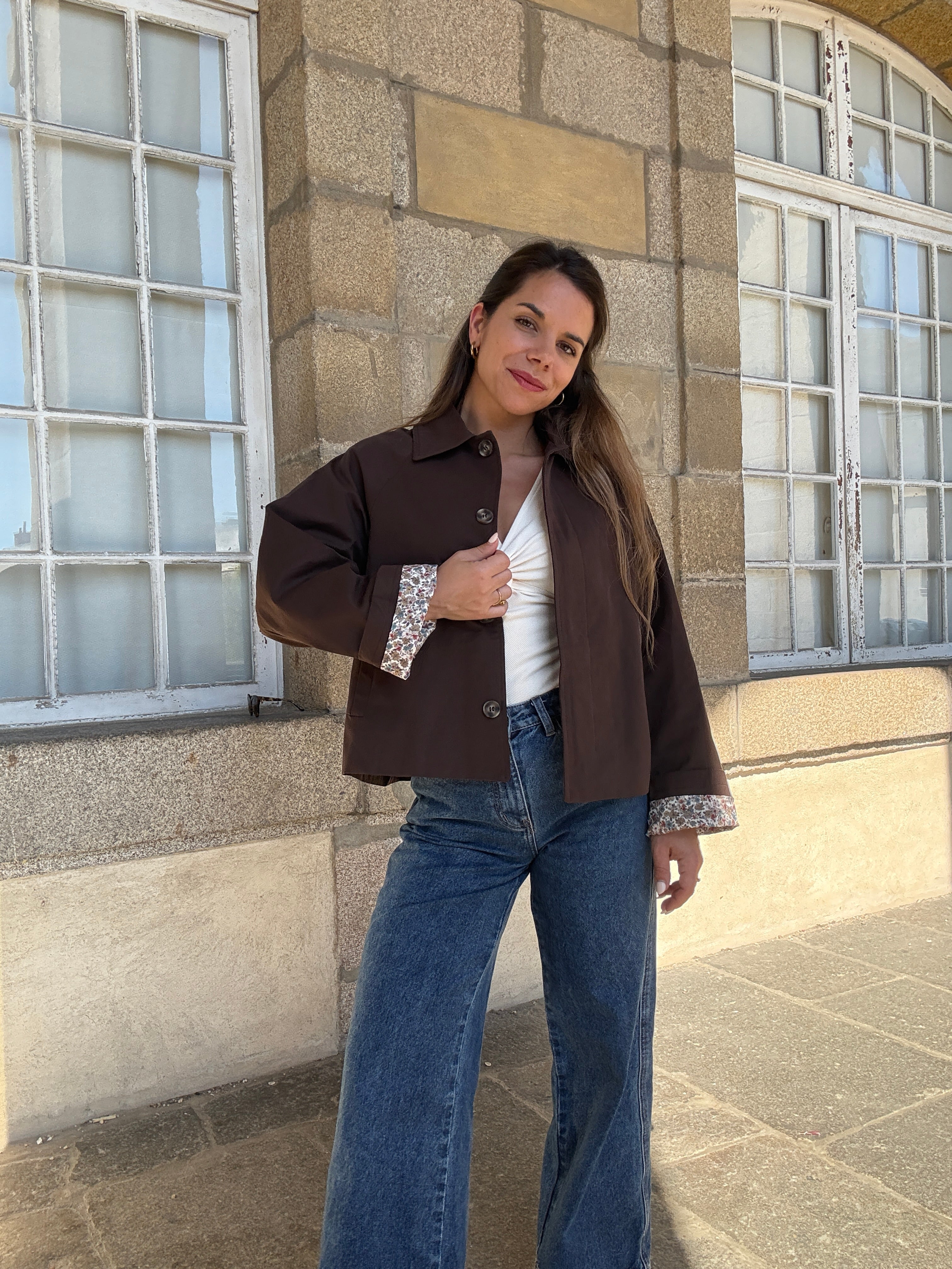Chaqueta trench Edith de algodón Liberty marrón
