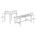 Jessie - Set of 2 Nesting Coffee Tables - Oak & Metal Legs - Black