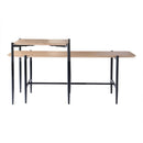 Jessie - Lot De 2 Tables Basses Gigognes Décor Chêne Pieds Métal Noir - Bois Clair