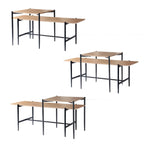 Jessie - Set of 2 Nesting Coffee Tables - Oak & Metal Legs - Black