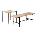 Jessie - Lot De 2 Tables Basses Gigognes Décor Chêne Pieds Métal Noir - Bois Clair