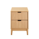 Table De Chevet 2 Tiroirs Bologne - Bois Clair