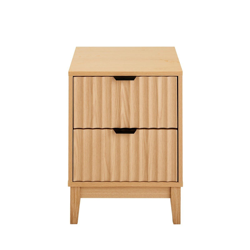 Table De Chevet 2 Tiroirs Bologne - Bois Clair