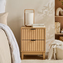 Table De Chevet 2 Tiroirs Bologne - Bois Clair