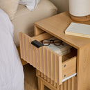 Table De Chevet 2 Tiroirs Bologne - Bois Clair