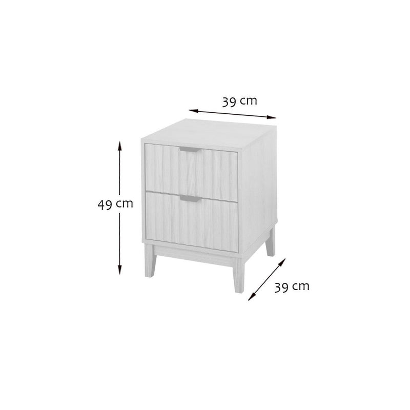 Table De Chevet 2 Tiroirs Bologne - Bois Clair