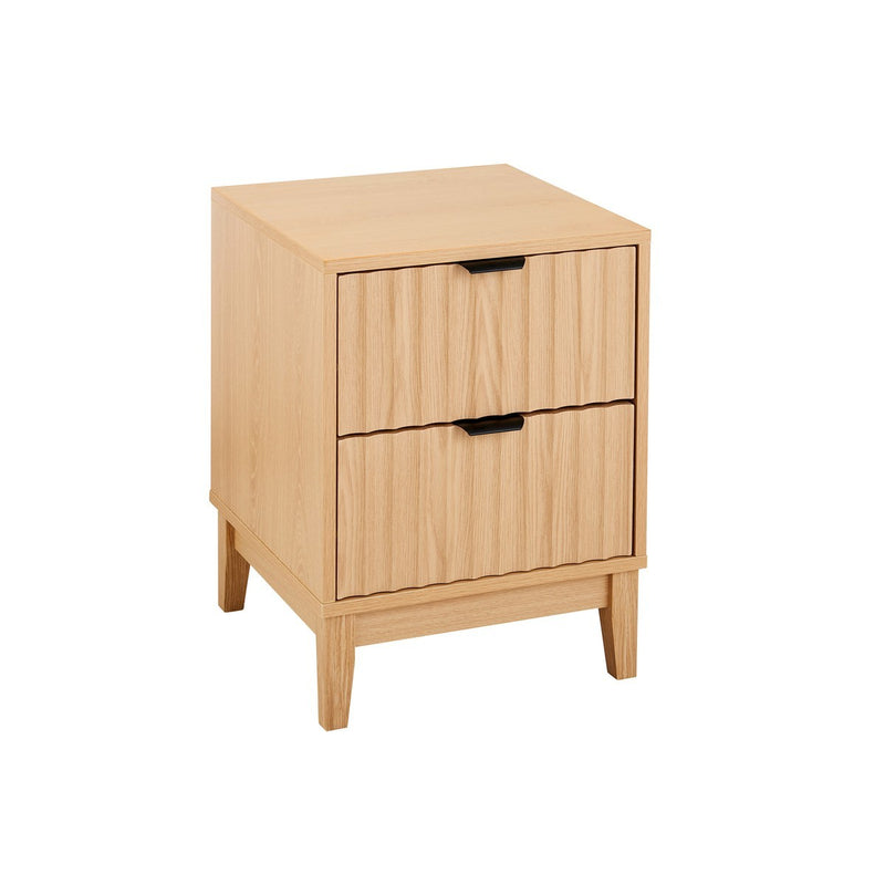 Table De Chevet 2 Tiroirs Bologne - Bois Clair