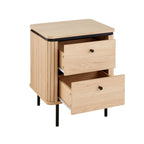 Malaga - 2 Drawer Bedside Table - Grooved Effect
