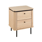Malaga - 2 Drawer Bedside Table - Grooved Effect