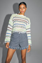 The Cléo knit in colorful Oeko-Tex cotton crochet