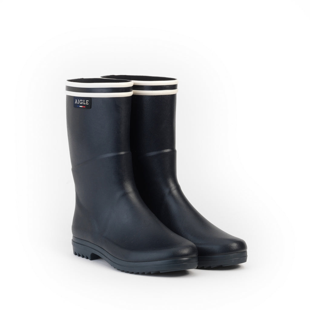 Botas de caña media azul marino para mujer