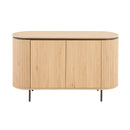 Malaga - Buffet 2 Portes Avec Effet Rainuré - Bois Clair