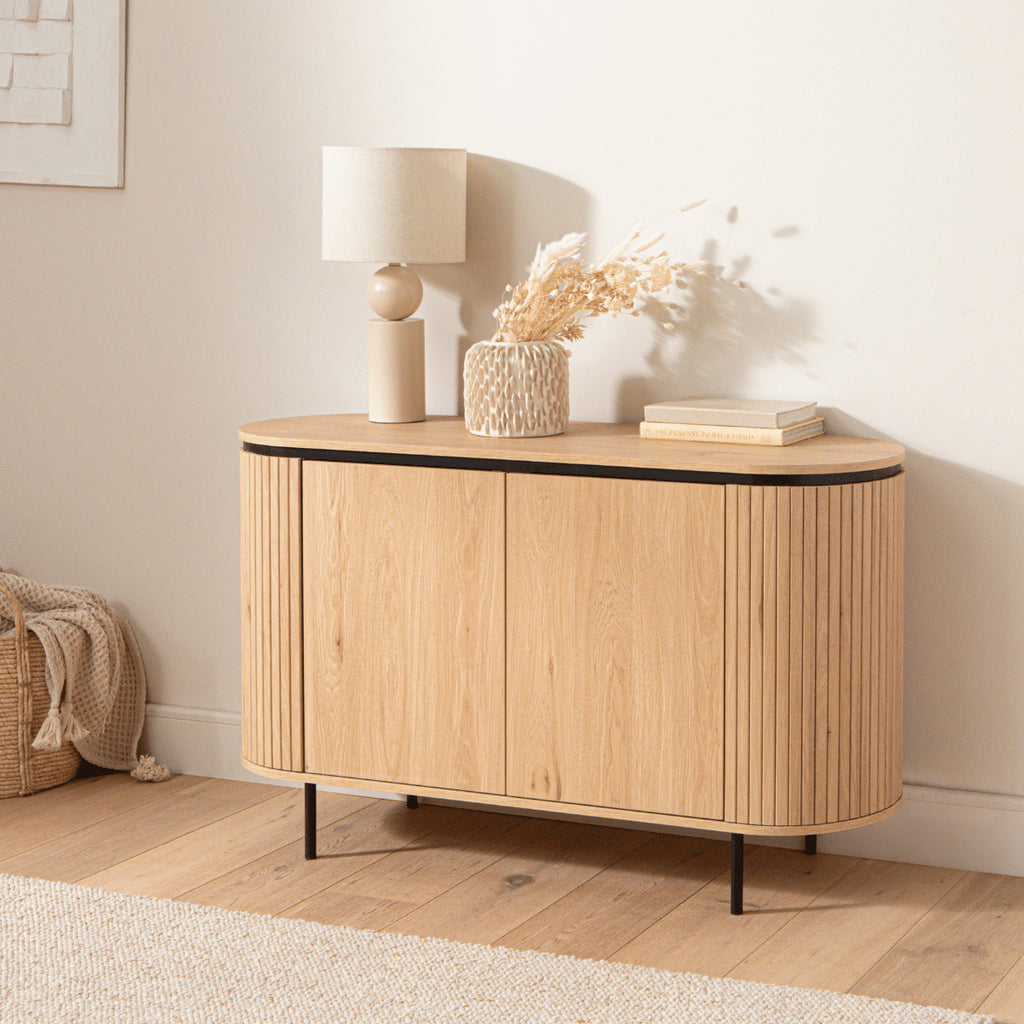 Malaga - 2 Door Sideboard - Grooved Effect