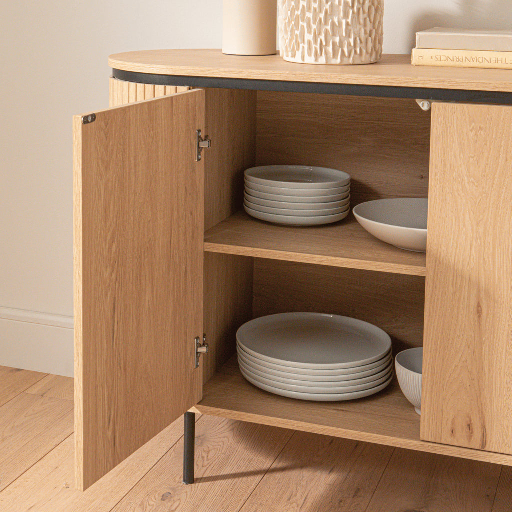 Malaga - 2 Door Sideboard - Grooved Effect
