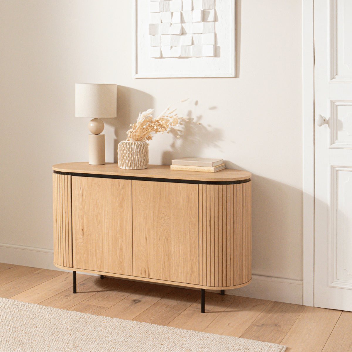 Malaga - 2 Door Sideboard - Grooved Effect