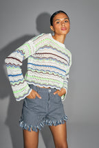 The Cléo knit in colorful Oeko-Tex cotton crochet