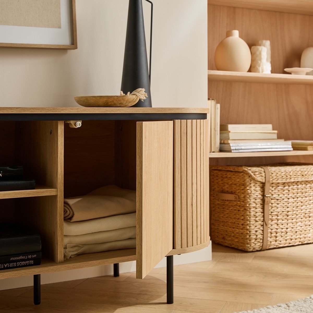 Malaga - 2 Door TV Unit - Grooved Effect