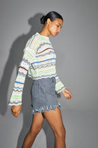 The Cléo knit in colorful Oeko-Tex cotton crochet