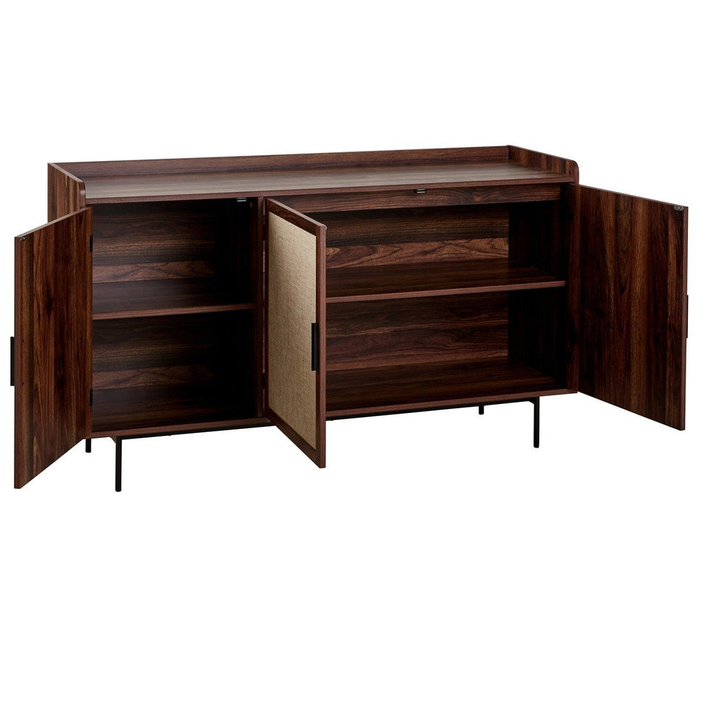 Jetson - Buffet 3 Portes - Tissu & Noyer