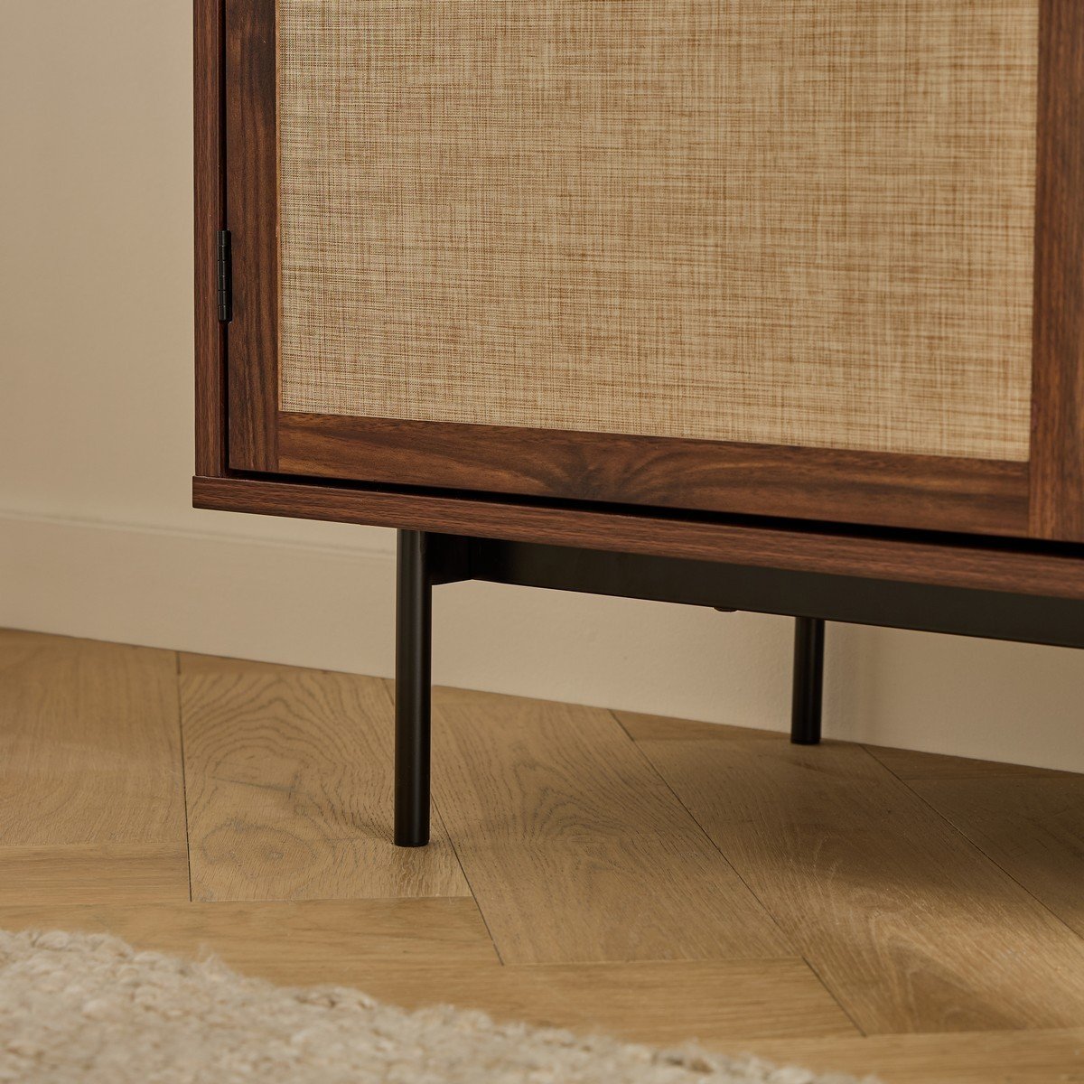 Jetson - Buffet 3 Portes - Tissu & Noyer