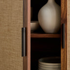 Jetson - Buffet 3 Portes - Tissu & Noyer