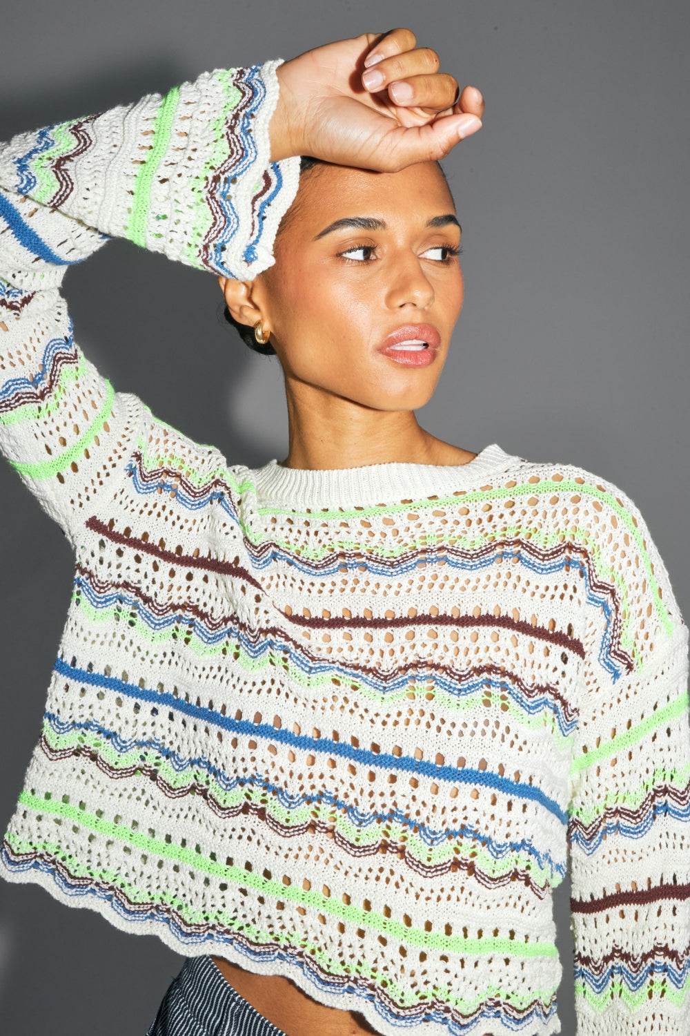 The Cléo knit in colorful Oeko-Tex cotton crochet